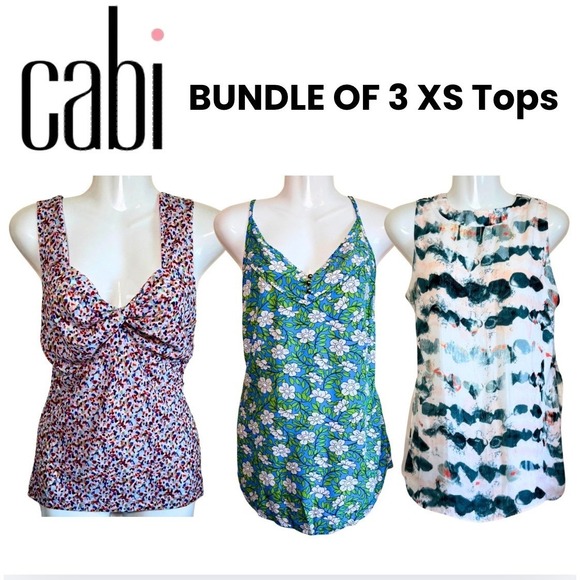 CAbi Tops - Cabi Bundle 3 XS/S Tops Floral Print Boho Casual Sleeveless Women's Spring Summ
